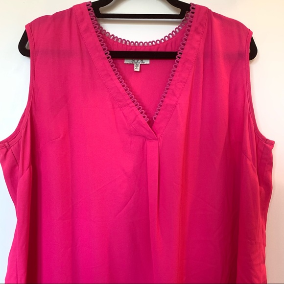Womens Plus Size MPH Collection Pink Tank Top Cami Blouse 2X - Picture 2 of 12